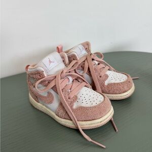Nike Air Jordan 1 Mid Toddler Sneakers – Barely Rose / White